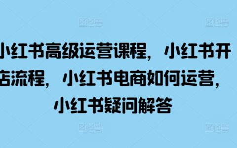小紅書電商高級運營實戰課程：開店全流程指導與運營技巧解析