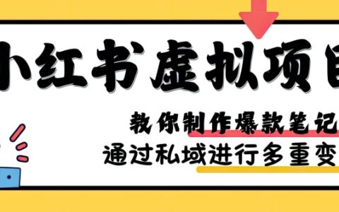 實戰攻略：小紅書虛擬項目，打造爆款筆記，揭秘矩陣式放大運營技巧