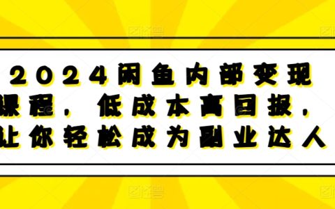 2024年閑魚平臺高效變現(xiàn)教程：低投入高收益技巧，助你輕松打造副業(yè)賺錢新渠道