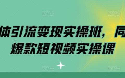 實體店鋪引流變現實戰班：同城爆款短視頻制作與運營課程