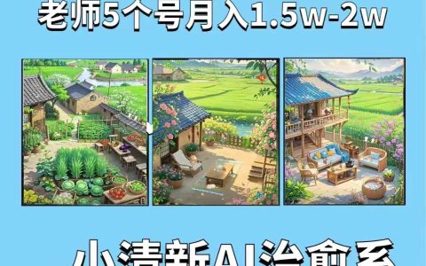 小清新風格短視頻制作與AI插畫設計：老師利用5個小紅書賬號月入2萬+經驗分享
