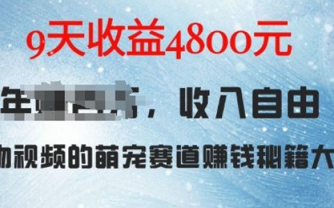 AI寵物兔視頻制作攻略：揭秘萌寵賽道9天賺取4800元的技巧