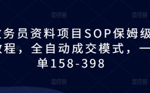 教務員必備！資料項目標準化操作流程(SOP)保姆級教程，全自動成交模式助力高效轉化，單筆收入158-398元分享
