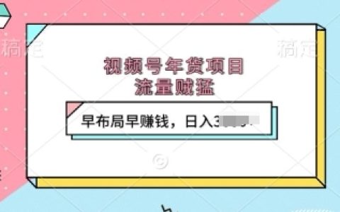 年貨銷售旺季來襲，視頻號流量暴增，提前布局輕松賺錢，每日收益上千元【實戰(zhàn)揭秘】