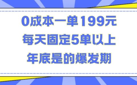 必備商品0投入，每單賺199，日銷5+件，年終旺季揭秘賺錢秘訣