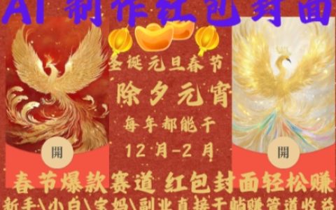 AI設計紅包封面教程：春節熱門賽道輕松賺取收益，新手、小白、寶媽及副業人士均可操作，打造穩定被動收入渠道【揭秘】