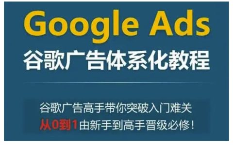 Google Ads谷歌廣告體系化教程，谷歌廣告高手帶你突破入門難關(guān)，從0到1由新手到高手晉級(jí)必修