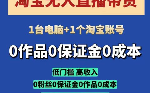 淘寶無人直播帶貨教程：低門檻高收益，單機全自動操作實現輕松盈利