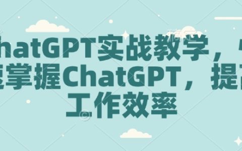 ChatGPT實(shí)戰(zhàn)教程：快速精通ChatGPT技術(shù)，大幅提升工作效率與生產(chǎn)力