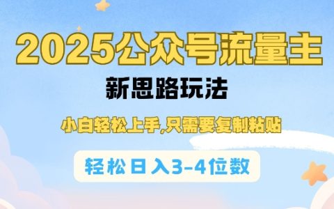 2025年雙號流量主新策略揭秘，小白快速入門，只需復制粘貼，實現日收入三到四位數