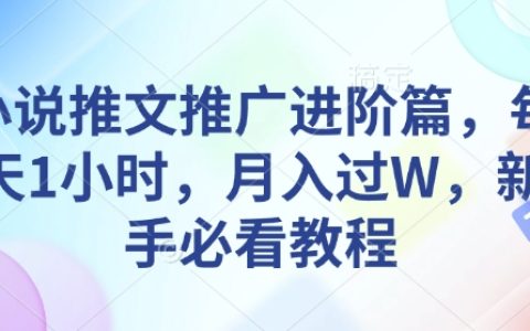 新手必看：每天只需一小時，利用小說推文技巧實現月入過萬進階教程