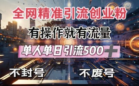 獨家揭秘：全網高效引流技巧，單人每日吸粉500+，操作簡單不封號、不費號