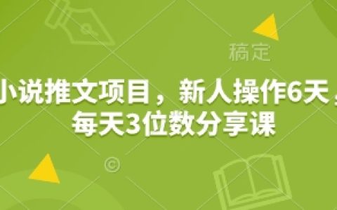 新手入門小說推廣計(jì)劃，六日速成教程，每日百人次分享技巧