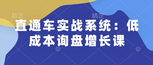 直通車實戰(zhàn)系統(tǒng):低成本詢盤增長課,讓個人通過技能實現(xiàn)升職加薪,讓企業(yè)低成本獲客,訂單源源不斷
