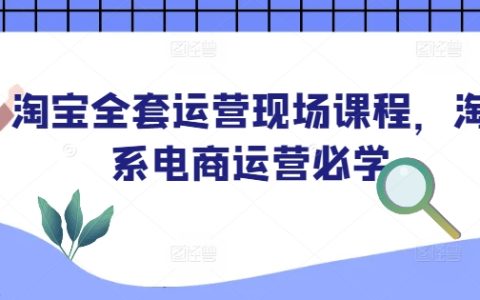 淘寶全系列運營實戰課程，淘系電商必備技能學習