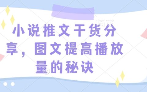 小說推文必看干貨：圖文并茂提升播放量的獨(dú)家秘籍