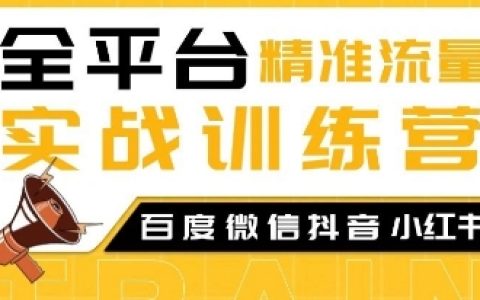 全網精準引流實戰特訓營，涵蓋百度微信抖音小紅書SEO優化技巧教程