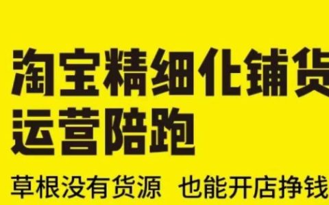 草根也能輕松開店：淘寶精細(xì)化運(yùn)營(yíng)陪跑方案（2025年最新版），無需貨源照樣盈利