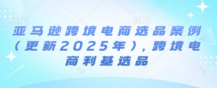 亞馬遜跨境電商選品案例(更新2025年2月),跨境電商利基選品
