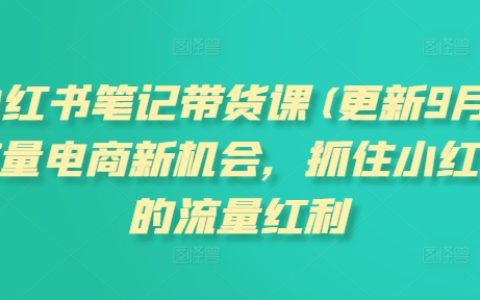 小紅書筆記帶貨課程(更新25年1月)更新：把握流量電商新機(jī)遇，搶占小紅書流量紅利