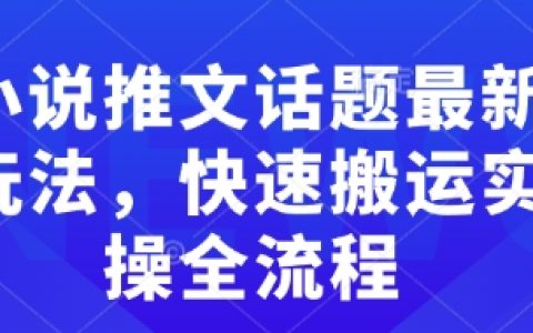 小說推文技巧大公開，高效搬運全流程實操指南【最新玩法】
