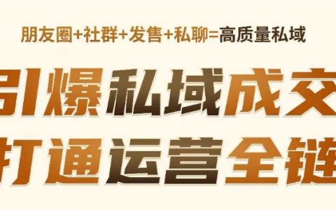 高成交私聊轉化技巧：引爆私域成交，打通運營全鏈路