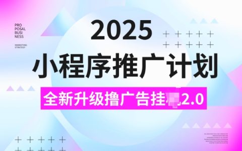 2025小程序推廣攻略，揭秘廣告聯盟新玩法，日均收益5單實戰分享
