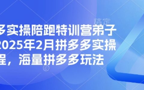 2025年拼多多運營實戰(zhàn)培訓課程，拼多多玩法大全，拼多多實操陪跑特訓營弟子班，助力電商新人快速上手平臺技巧