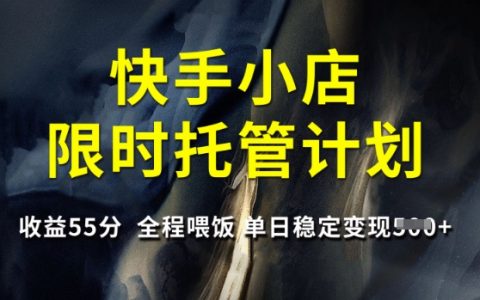 快手小店托管服務，收益分成55%，全程喂飯，單日穩定變現5張【揭秘】