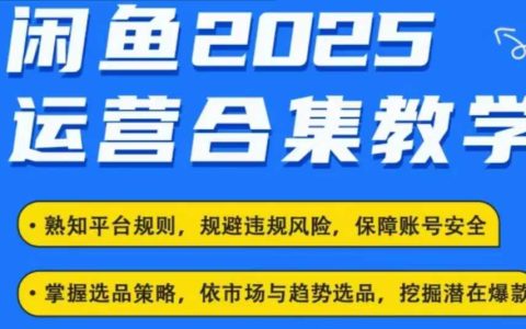 2025閑魚電商實戰(zhàn)全教程，最新咸魚運營玩法與策略