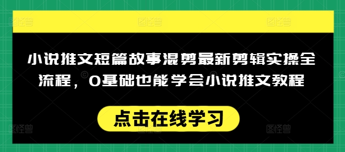 小說推文短篇故事混剪最新剪輯實操全流程，0基礎也能學會小說推文教程，肯干多發日入多張
