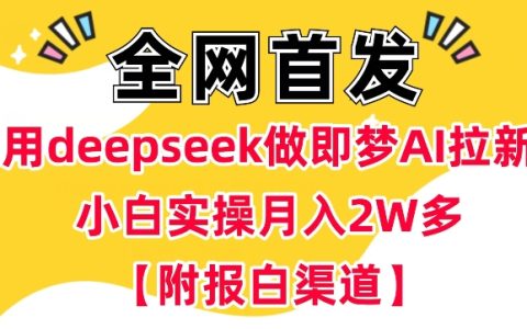 利用DeepSeek和即夢AI吸引新用戶，小白實戰月收入突破萬元