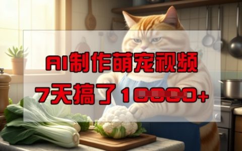 利用AI輕松制作萌寵視頻，操作簡單零門檻，手機就能搞定，7天賺取萬元指南