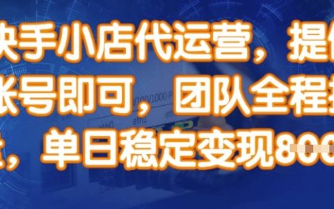 快手小店代運營服務，專業團隊全程操盤，入駐即享單日8張收益【權威揭秘】