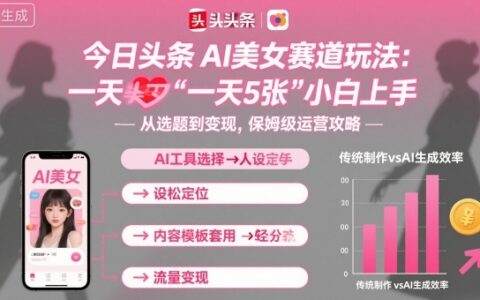 今日頭條AI美女賽道玩法，一天輕松5張，小白輕松上手