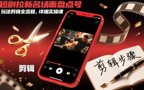 短劇拉新名場面盤點號玩法剪輯全流程，詳細實操課