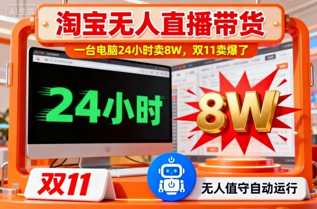 淘寶無人直播帶貨,一臺電腦214小時賣8W,雙11賣爆了【揭秘】