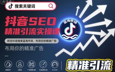 抖音SEO精準引流實操課，抓住抖音搜索藍海市場，布局你的精準廣告