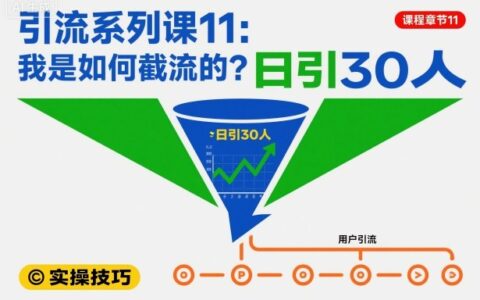 引流系列課11：我是如何截流的？日引30人【文檔】