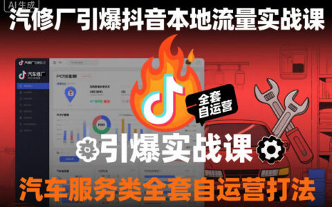 汽修廠引爆抖音本地流量實戰課，汽車服務類全套自運營打法