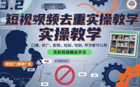 短視頻去重實操教學，口播-軟廣-硬廣-劇情-短劇-帶貨都可以用，告別低級搬運手法