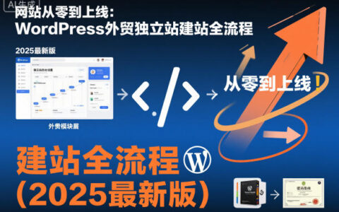 網(wǎng)站從零到上線：WordPress外貿(mào)獨(dú)立站建站全流程（2025最新版）
