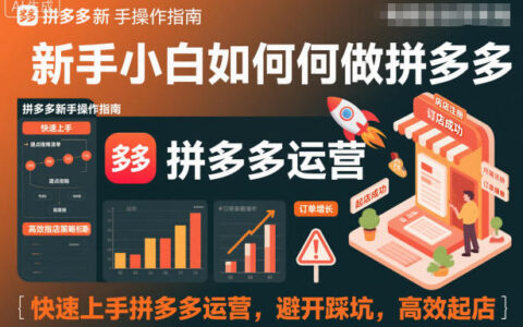 新手小白如何做拼多多，快速上手拼多多運營，避開踩坑，高效起店