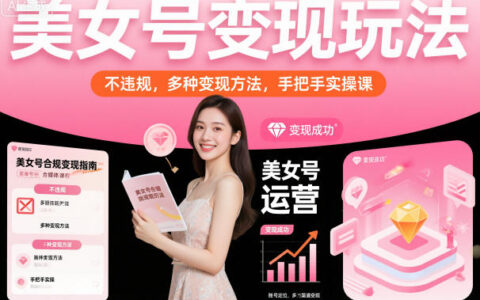 美女號變現玩法，不違規，多種變現方法，手把手實操課