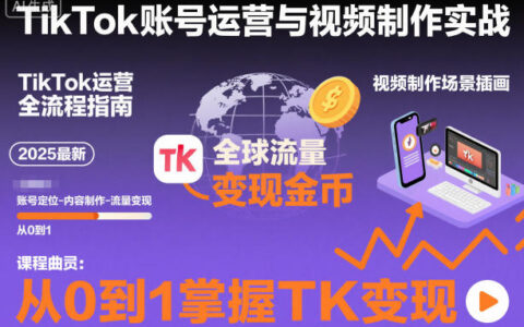 2025最新TikTok賬號運營與視頻制作實戰全流程，從0到1掌握TK變現（含11月最新TK搬運技術）