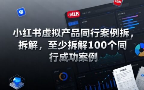 小紅書虛擬產品同行案例拆解，至少拆解100個同行成功案例（更新）