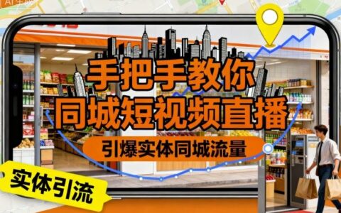 手把手教你同城短視頻直播，引爆實體同城流量