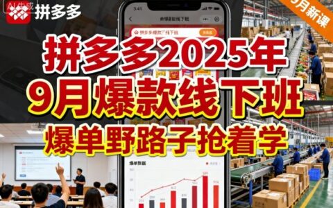 拼多多2025年9月爆款線下班，爆單野路子搶著學