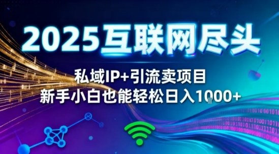 2025網創盡頭王炸項目！私域IP+精準引流，新手小白在家躺賺日入1k，零經驗也能上手【揭秘】