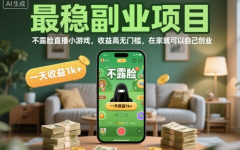 最穩(wěn)副業(yè)項目，不露臉直播小游戲，收益高無門檻，一天收益1k+，在家就可以自己創(chuàng)業(yè)【揭秘】